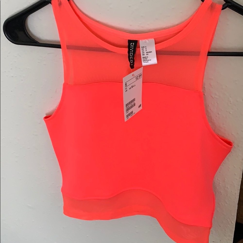 H&M Neon Pink crop top